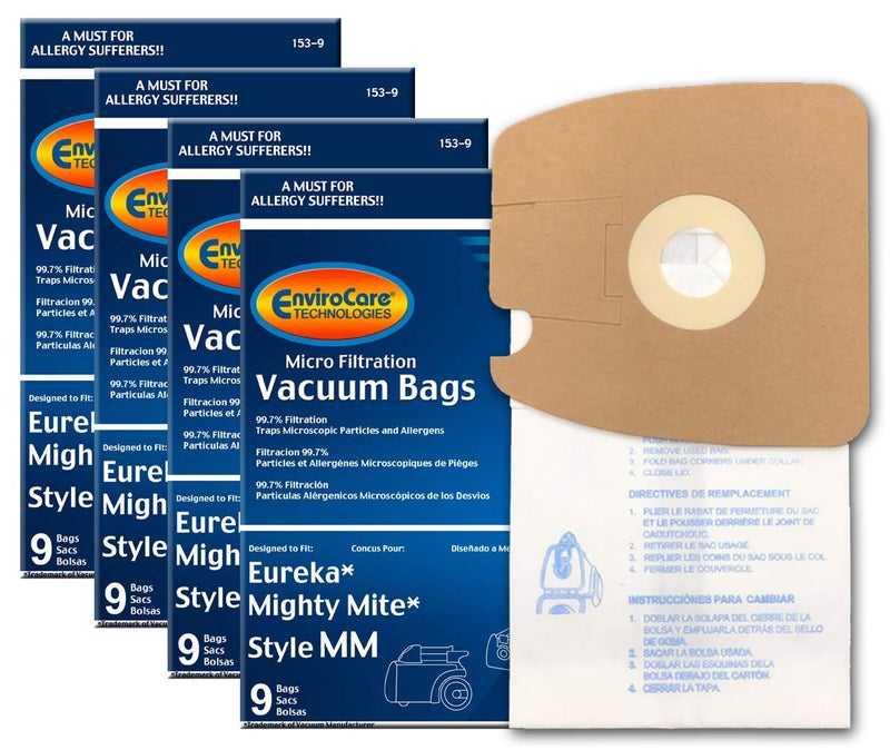 Envirocare Replacement Micro Filtration Vacuum Cleaner Bags made to fit Eureka Style MM 60297A Style-10. Replaces Part# 60295C Mighty Mite Vacuums 36 pack - Image 1